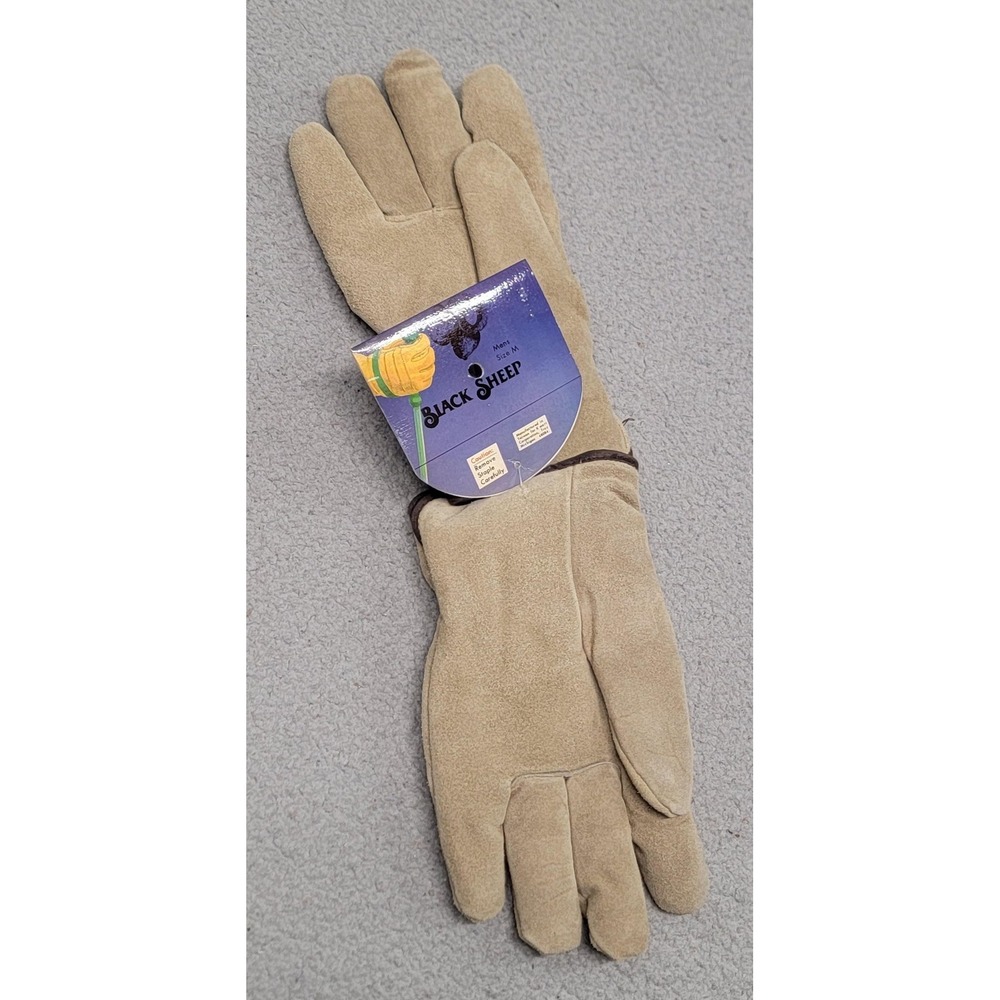 Vintage‎ 70s Black Sheep Gloves Mens Medium Beige Suede Insulated Winter Lined